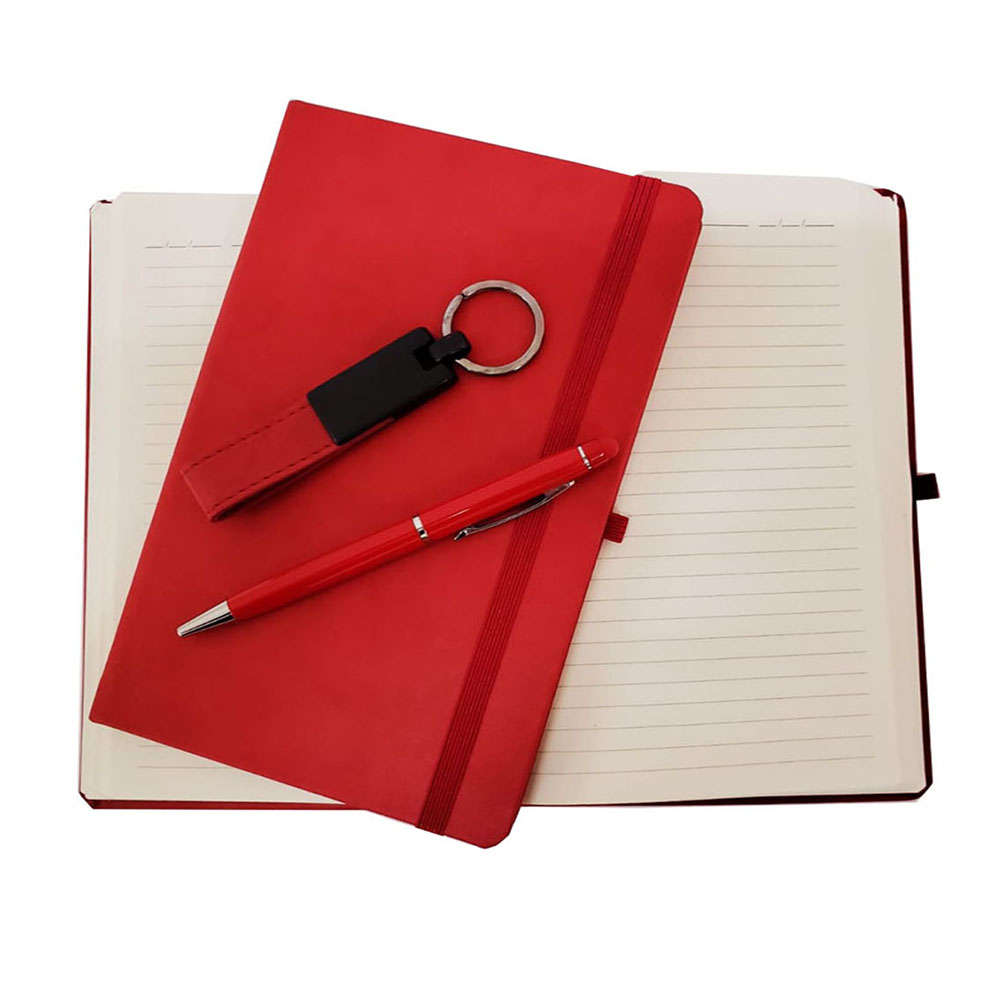 Kahverengi Pusula Tasarım Deri Defter Ve Siyah Kalem Seti
