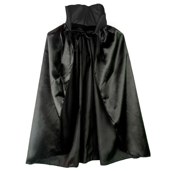Siyah Renk Yakalı Halloween Pelerini 120 cm