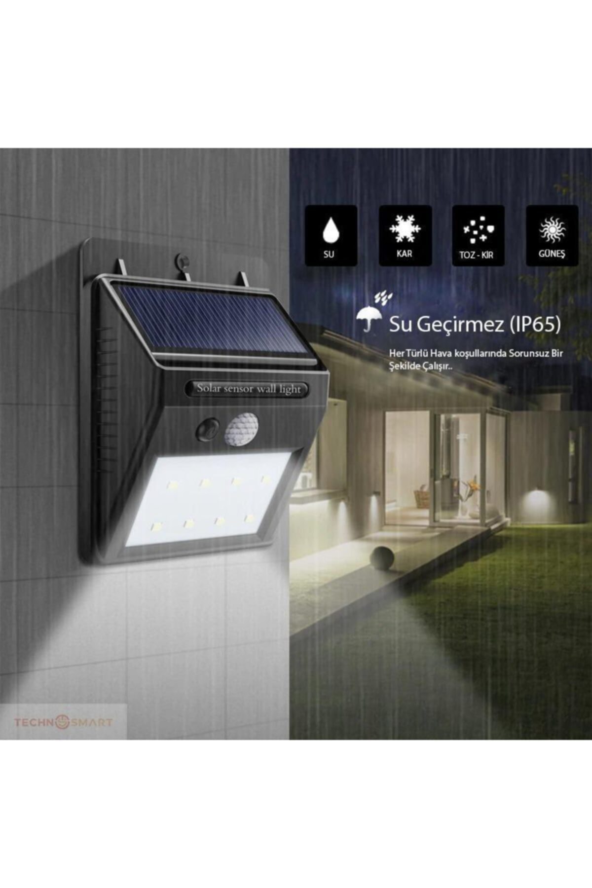 Solar Bahçe Aydınlatma Lambası 100 Led