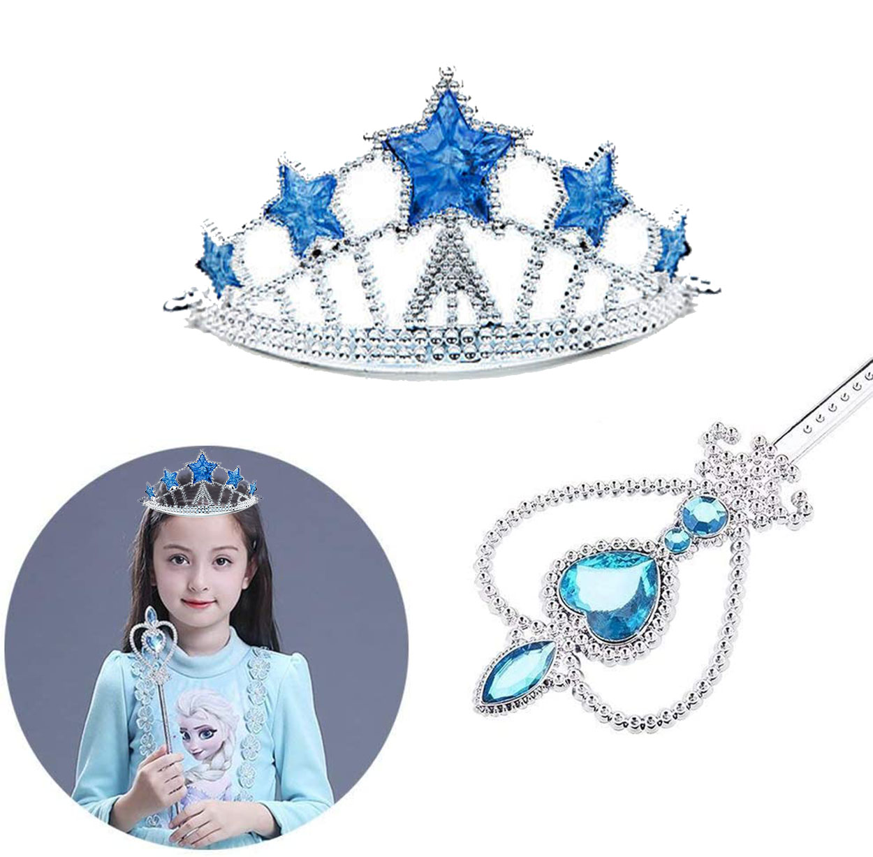 Karlar Ülkesi Frozen Elsa Kostüm Seti Çocuk Boy