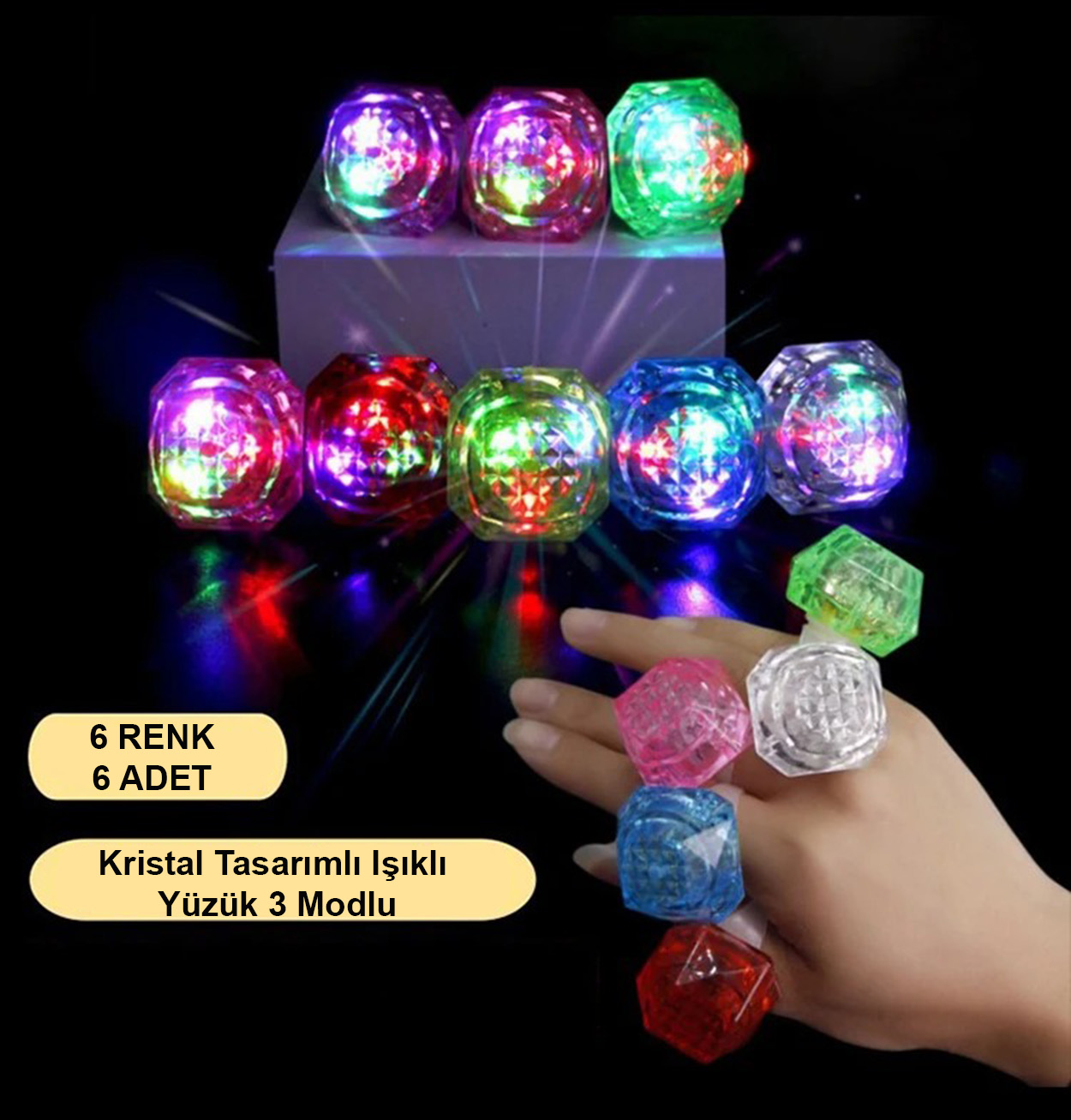 12 Parça Renkli Disko Toplu Retro Parti Seti – 6 Kolye + 6 Gözlük
