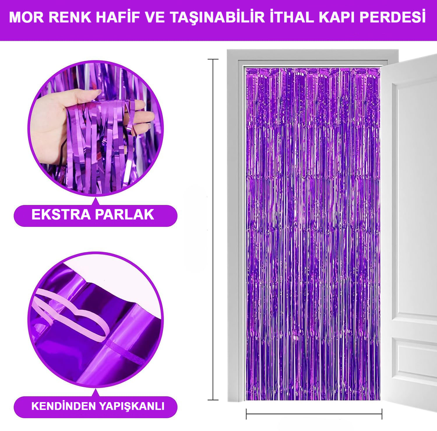 Mor Dantelli Pullu Işıklı Tavşan Kulak Taç