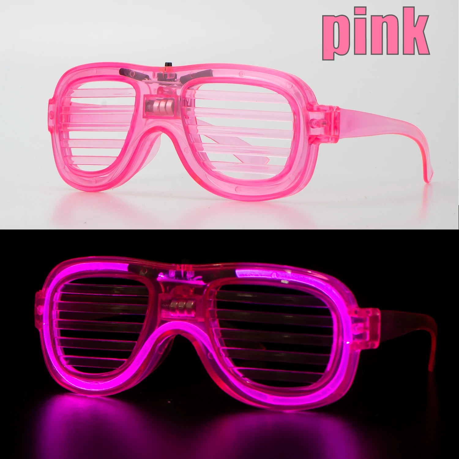 Pembe Led Işıklı Parti Gözlüğü – Neon 3 Modlu