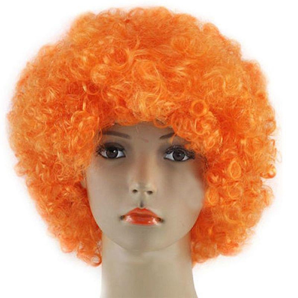 Turuncu Renk Kıvırcık Afro Palyaço Seti
