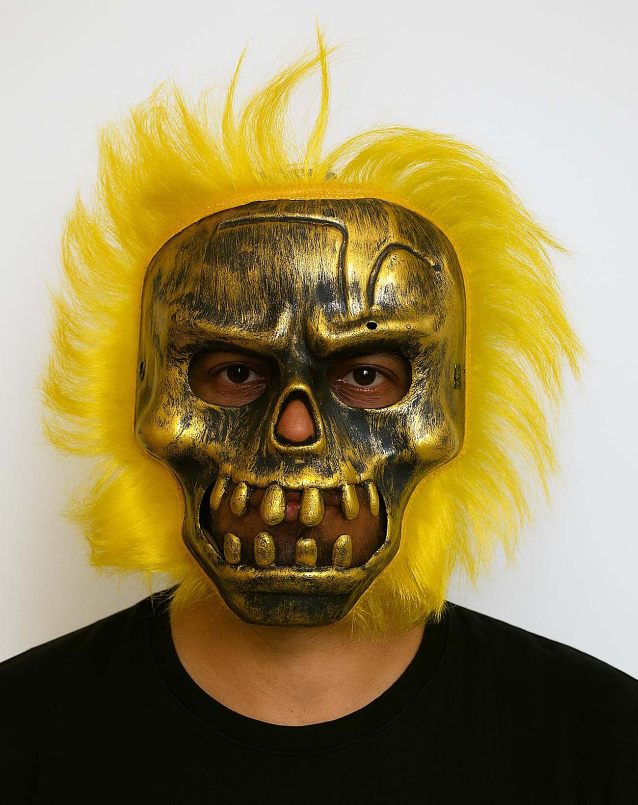 Wild Skull – Bakır Kafatası Pembe Saçlı İskelet Maske
