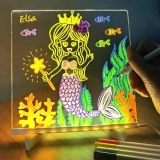 LED Aydınlatmalı Yazı ve Çizim Tahtası – Küçük Boy 20×20 cm